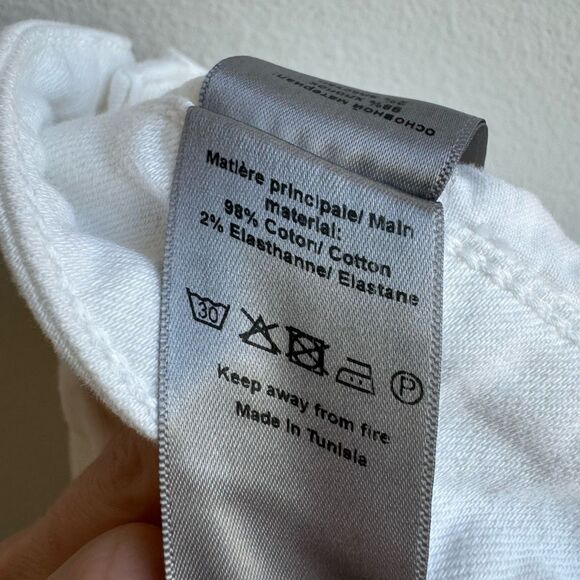 Zadig & Voltaire Ava Denim Straight Slim Fray Ankle Jeans Judo White Size 26 - Picture 10 of 10